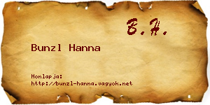 Bunzl Hanna névjegykártya
